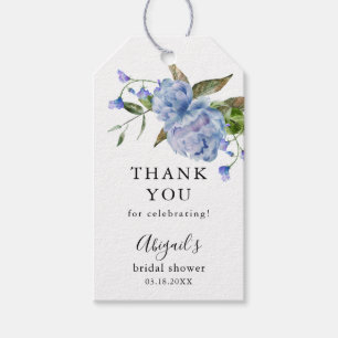 Blue Floral Bridal Shower  Gift Tags