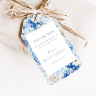 Blue Floral Bridal Shower Gift Tags