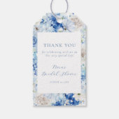 Blue Floral Bridal Shower Gift Tags (Front)