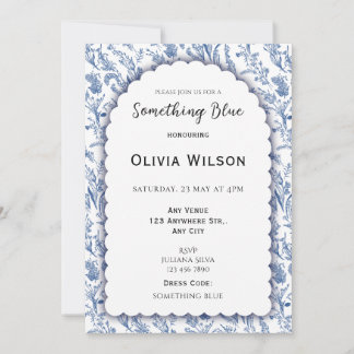 Blue Floral Bridal Shower Invitation