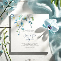 Blue Floral Bridal Shower Invitations