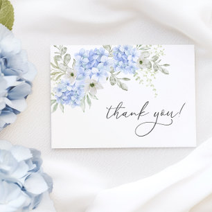 Blue Floral Bridal Shower Thank You Card