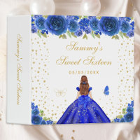 Blue Floral Brown Hair Princess Sweet Sixteen