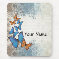 Blue floral butterflies