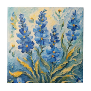 Blue Floral Ceramic Tile
