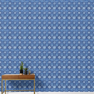 Blue Floral Chinoiserie Pattern Wallpaper