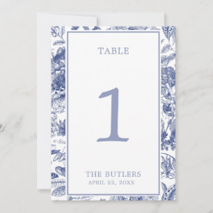 Blue Floral Chinoiserie Table Number