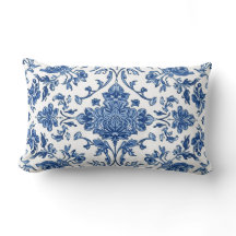 Blue Floral Chinoiserie White Watercolor