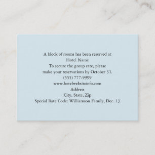 Blue Floral Cross Hotel and Direction Cards