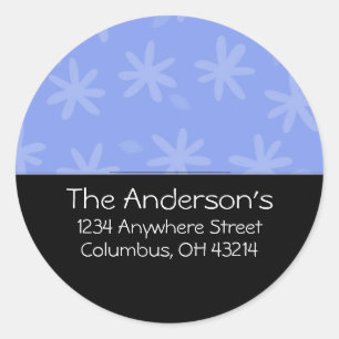Blue Floral D1 - Return Address Labels