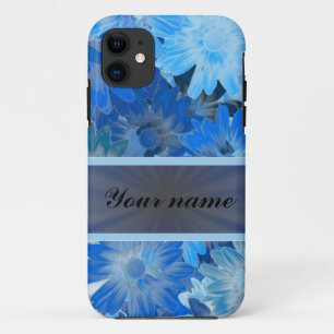 Blue Floral Daisy Pattern iPhone 11 Case