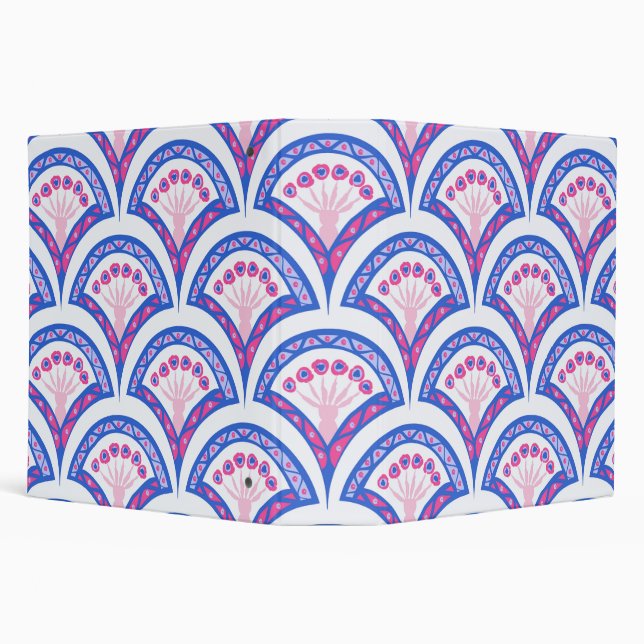 blue floral damask pattern  binder (Background)