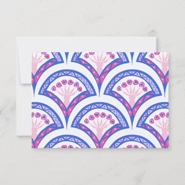 blue floral damask pattern  card (Front)