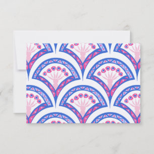 blue floral damask pattern  card