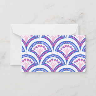 blue floral damask pattern card