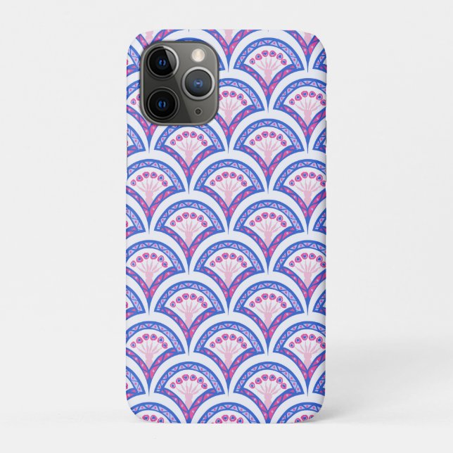blue floral damask pattern  Case-Mate iPhone case (Back)