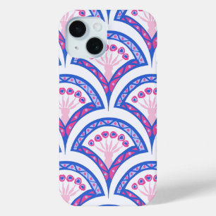 blue floral damask pattern iPhone 15 case