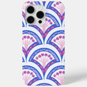 blue floral damask pattern iPhone 15 pro max case