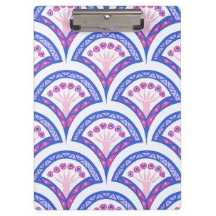 blue floral damask pattern clipboard