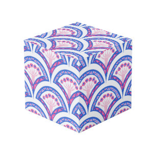 blue floral damask pattern  cube