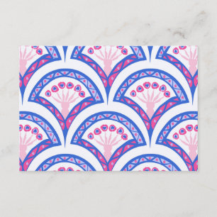 blue floral damask pattern enclosure card