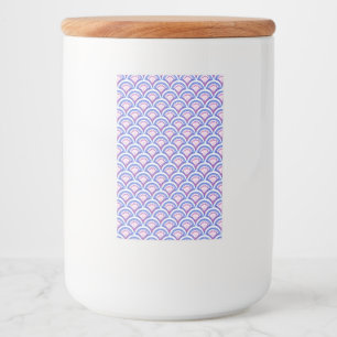 blue floral damask pattern food label