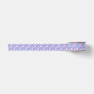 blue floral damask pattern grosgrain ribbon