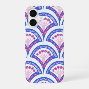 blue floral damask pattern  iPhone 16 case