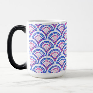 blue floral damask pattern magic mug
