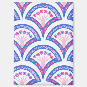 blue floral damask pattern  magnet