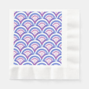 blue floral damask pattern napkin