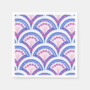 blue floral damask pattern napkin