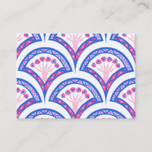 blue floral damask pattern  place card