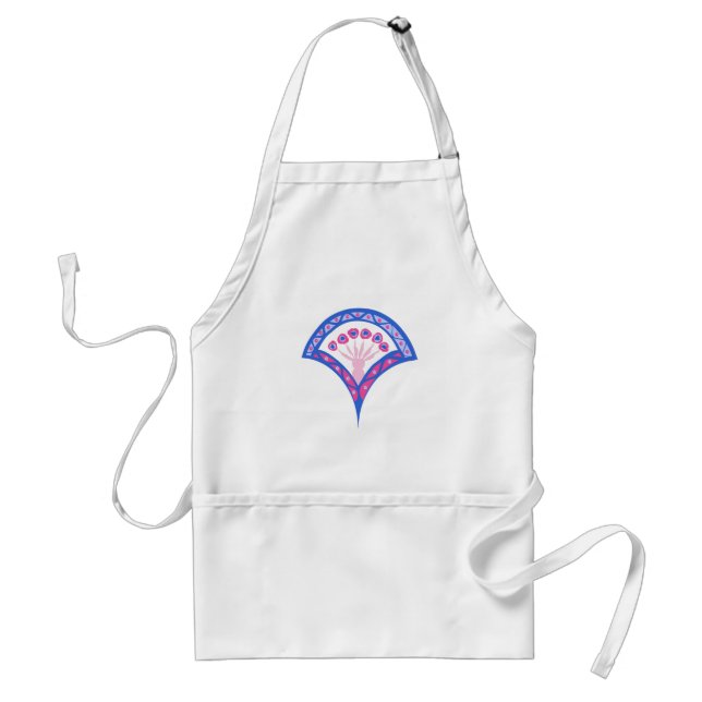 blue floral damask pattern  standard apron (Front)