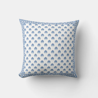 Blue Floral design Throw Pillow