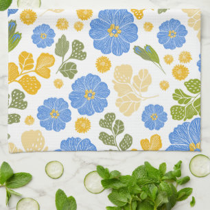 Blue Floral Designer Kitchen Towel