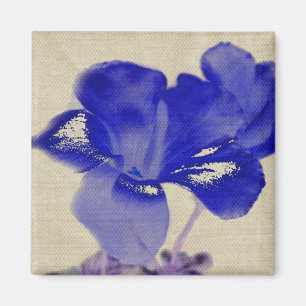 Blue Floral Digital Art Magnet