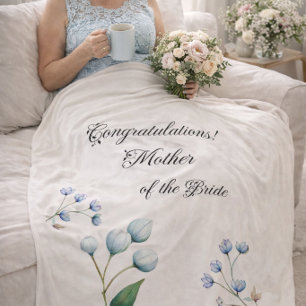 Blue Floral Elegant Mother Bride Gift Blanket
