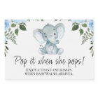 Blue Floral Elepahnt Baby Shower Pop It Sparkling
