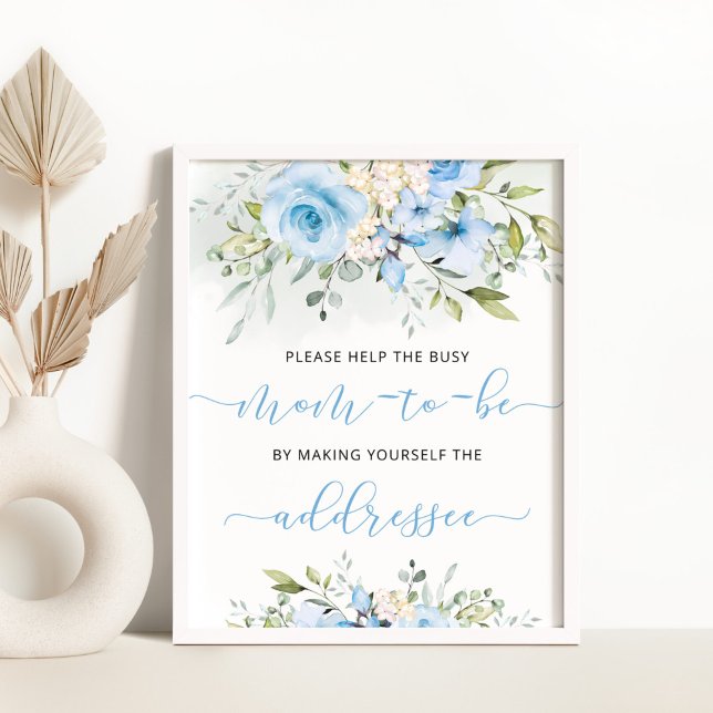 Blue floral eucalyptus help the busy mom to be pedestal sign (Creator Uploaded)