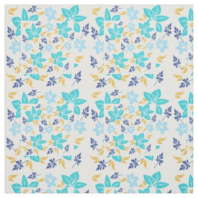 Blue Floral Fabric (Swatch)