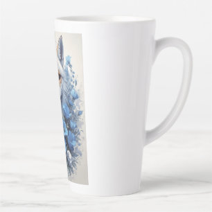 Blue Floral Fox Mug - Watercolor Fox Coffee Mug -