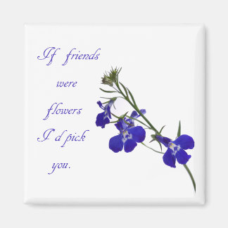 Blue Floral Friendship Magnet