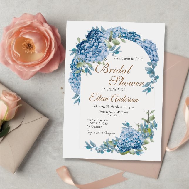 Blue Floral Garden Bridal Shower invitation (Blue Floral Garden Bridal Shower invitation)
