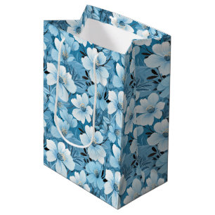 Blue Floral Gift Bag