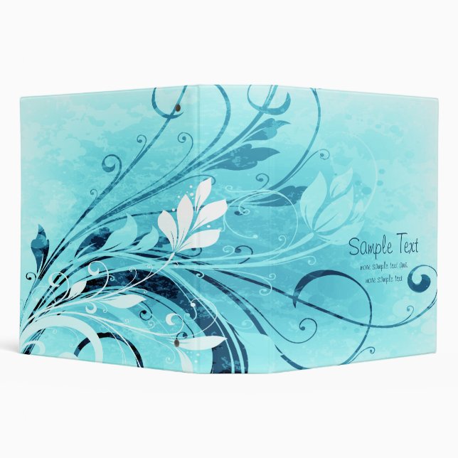 Blue Floral Grunge Binder (Background)
