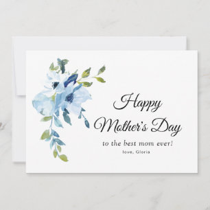 blue floral happy mother's day card