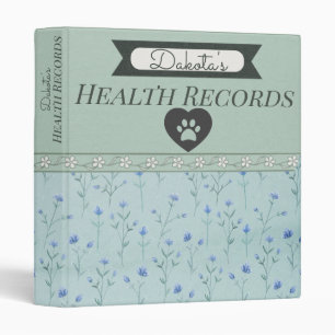 Blue Floral Health Records Binder