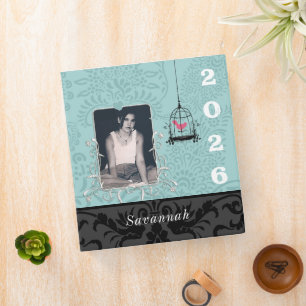 Blue Floral High School Senior Memory Keepsakee  Binder