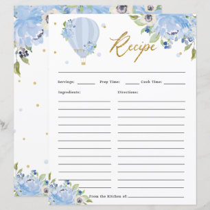 Blue Floral Hot Air Balloon Bridal Bring Recipe